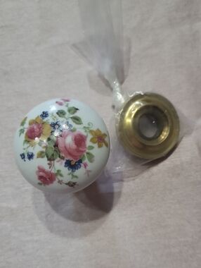 New Porcelain Floral Rose Door Knob